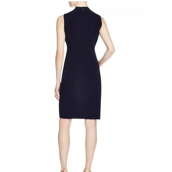 NWT  T TAHARI Pleated Sleeveless V Neck Sheath Dress US 6 - Picture 2 of 12